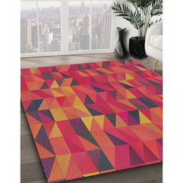Machine Washable Transitional Red Rug in a Family Room, wshpat2649