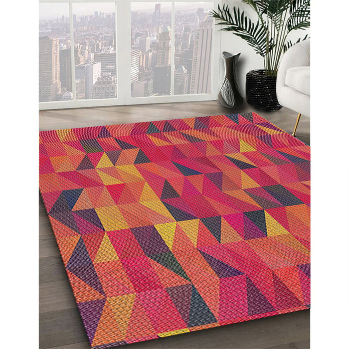 Machine Washable Transitional Red Rug in a Family Room, wshpat2649
