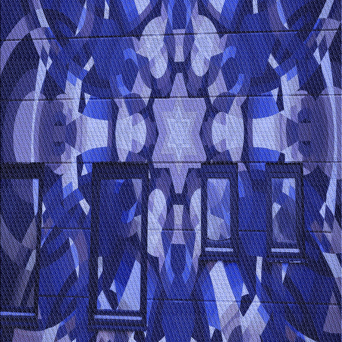 Patterned Denim Dark Blue Rug, pat265blu