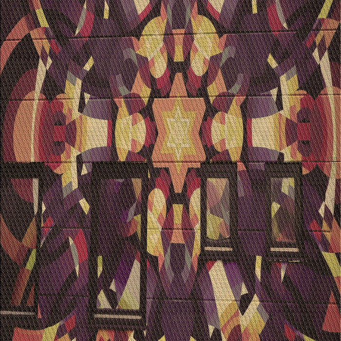 Patterned Dark Scarlet Red Rug, pat265brn