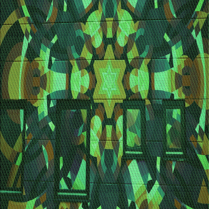 Patterned Dark Forest Green Rug, pat265grn