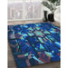 Patterned Blue Ivy Blue Rug in Family Room, pat265lblu