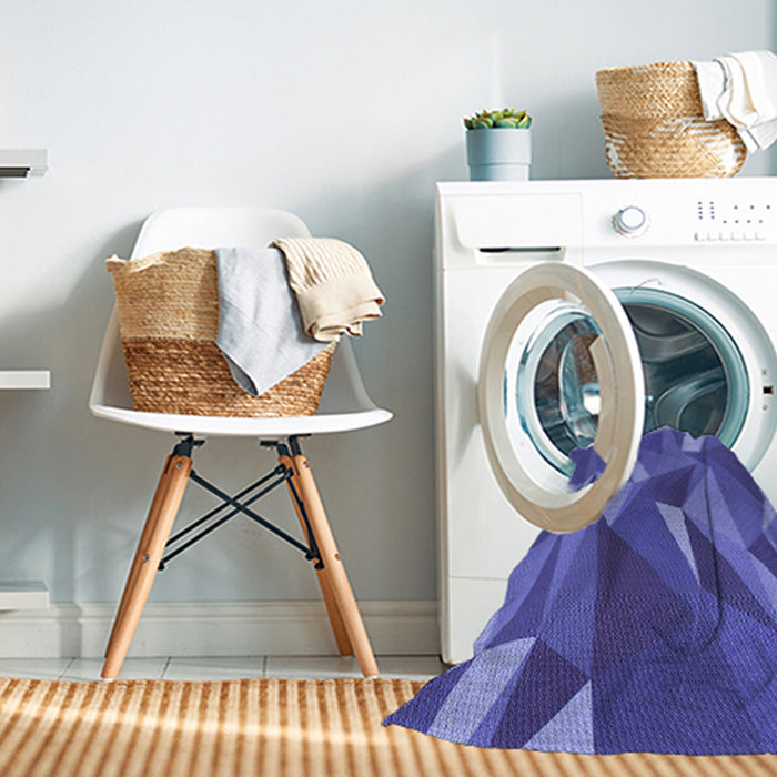 Machine Washable Transitional Blue Rug in a Washing Machine, wshpat2650blu