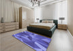 Patterned Blue Rug in a Bedroom, pat2650blu