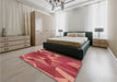 Patterned Red Rug in a Bedroom, pat2650brn