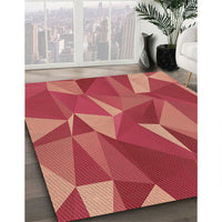 Patterned Red Rug, pat2650brn