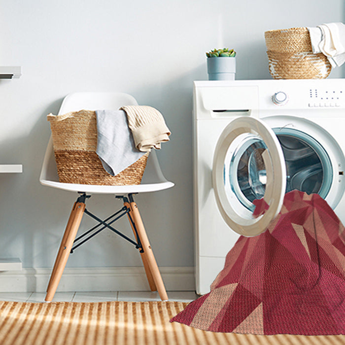 Machine Washable Transitional Red Rug in a Washing Machine, wshpat2650brn