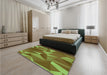 Patterned Pistachio Green Rug in a Bedroom, pat2650grn