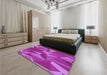 Patterned Fuchsia Magenta Purple Rug in a Bedroom, pat2650pur