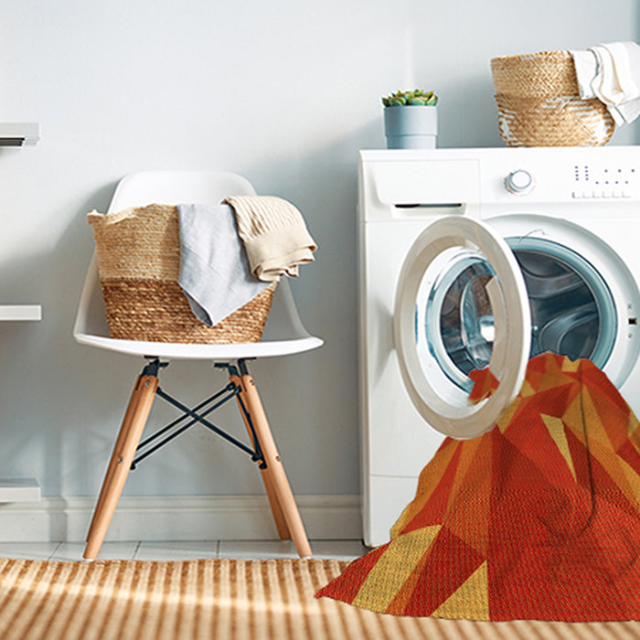 Machine Washable Transitional Neon Orange Rug in a Washing Machine, wshpat2650yw