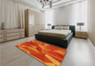 Round Machine Washable Transitional Neon Orange Rug in a Office, wshpat2650yw