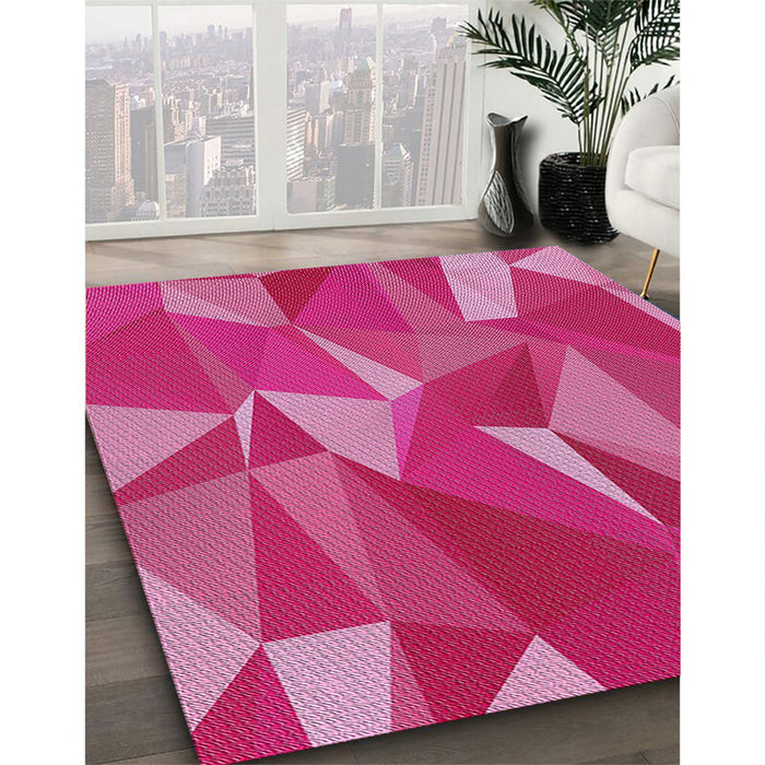 Machine Washable Transitional Dark Hot Pink Rug in a Family Room, wshpat2650