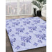 Machine Washable Transitional Lavender Blue Rug in a Family Room, wshpat2651blu