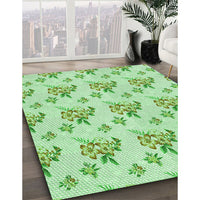 Patterned Light Green Rug, pat2651grn