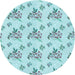 Square Patterned Electric Blue Rug, pat2651lblu