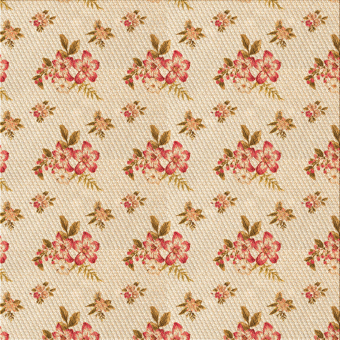 Round Patterned Orange Rug, pat2651org