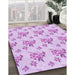 Patterned Purple Rug in Family Room, pat2651pur