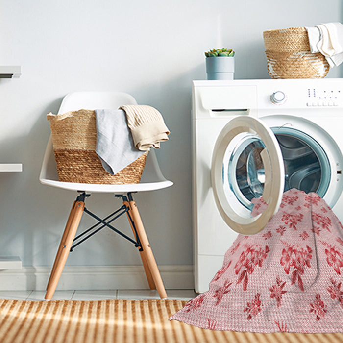 Machine Washable Transitional Light Rose Pink Rug in a Washing Machine, wshpat2651rd