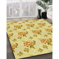 Patterned Orange Gold Rug, pat2651yw