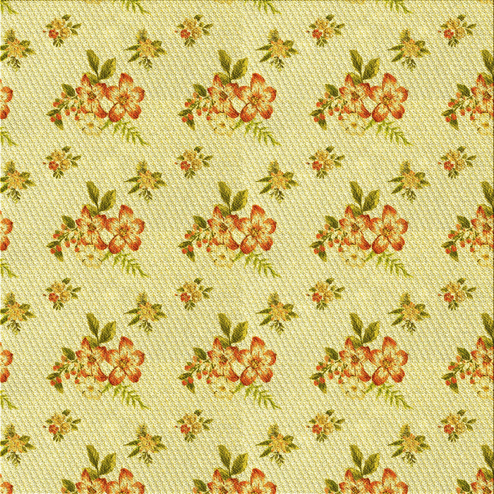 Round Patterned Orange Gold Rug, pat2651yw