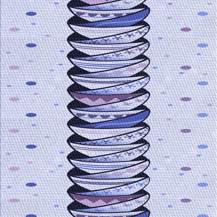 Machine Washable Transitional Lavender Blue Rug, wshpat2652blu