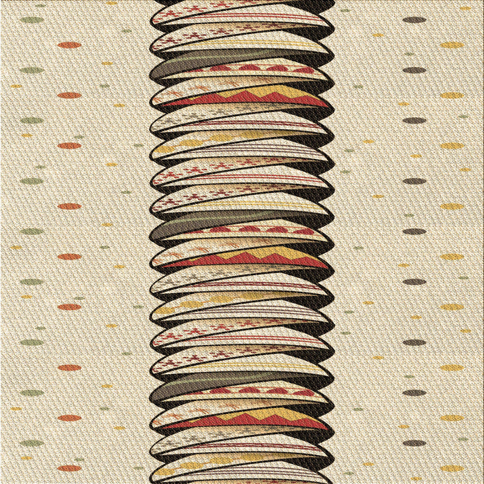 Round Machine Washable Transitional Vanilla Gold Rug, wshpat2652brn