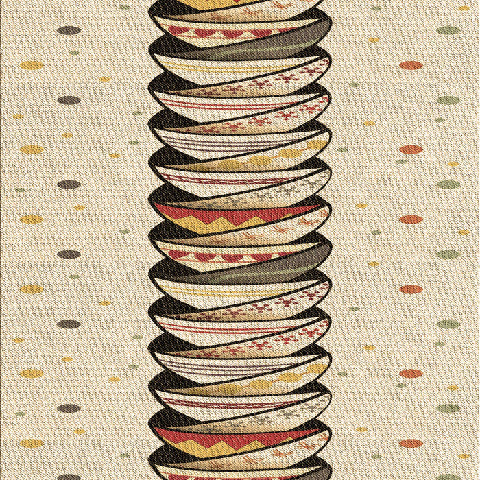 Machine Washable Transitional Vanilla Gold Rug, wshpat2652brn