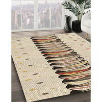 Patterned Vanilla Gold Rug, pat2652brn