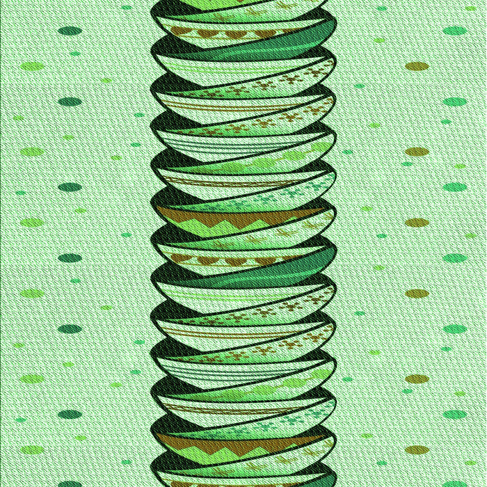 Patterned Mint Green Rug, pat2652grn