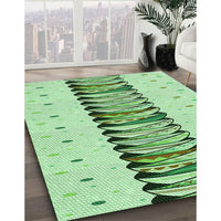 Patterned Mint Green Rug, pat2652grn