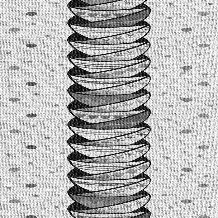 Machine Washable Transitional Gray Rug, wshpat2652gry