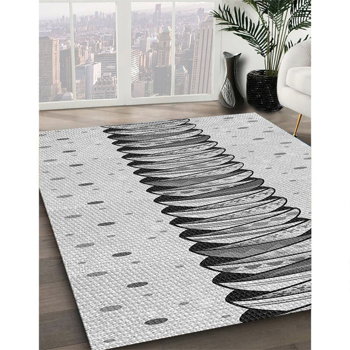 Patterned Gray Rug in Family Room, pat2652gry