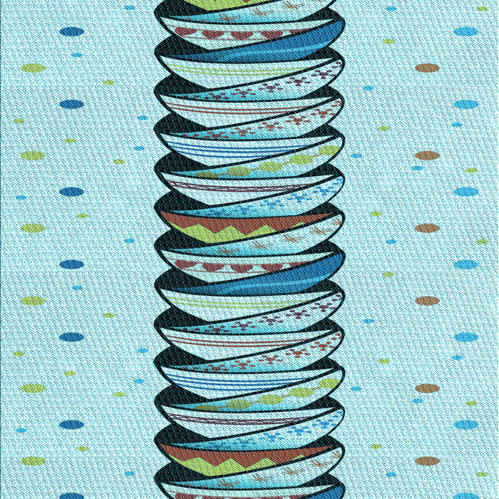 Patterned Seafoam Green Rug, pat2652lblu