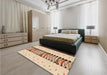 Patterned Navajo White Gold Rug in a Bedroom, pat2652org