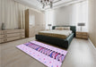 Patterned Medium Orchid Purple Rug in a Bedroom, pat2652pur