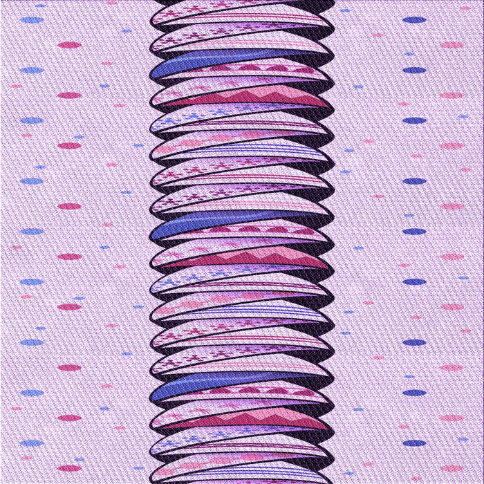 Round Patterned Medium Orchid Purple Rug, pat2652pur