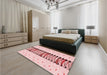 Patterned Red Rug in a Bedroom, pat2652rd