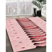 Patterned Red Rug, pat2652rd