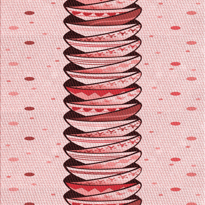 Patterned Red Rug, pat2652rd