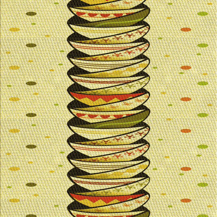 Patterned Dark Golden Brown Rug, pat2652yw