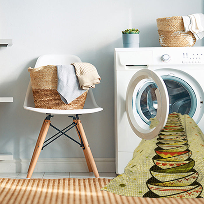 Machine Washable Transitional Dark Golden Brown Rug in a Washing Machine, wshpat2652yw