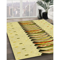 Patterned Dark Golden Brown Rug, pat2652yw