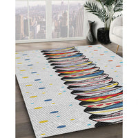 Patterned Silver Gray Novelty Rug, pat2652