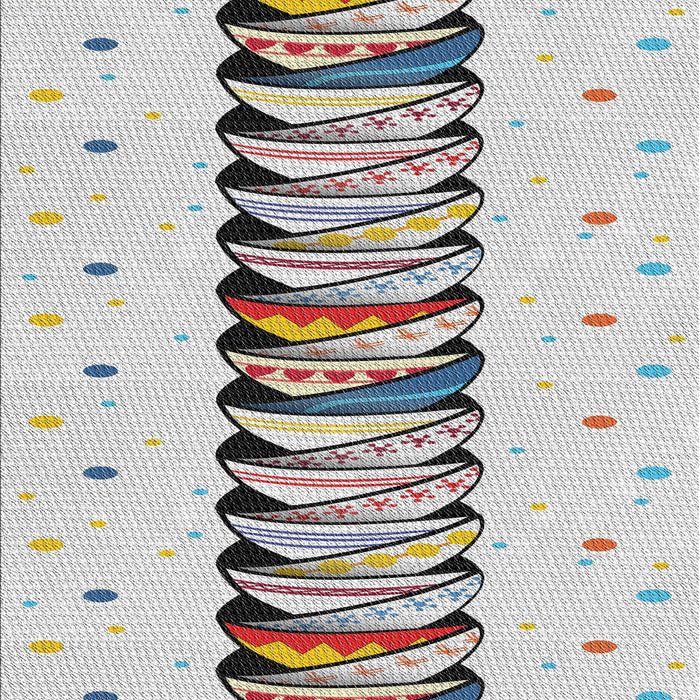 Patterned Silver Gray Novelty Rug, pat2652