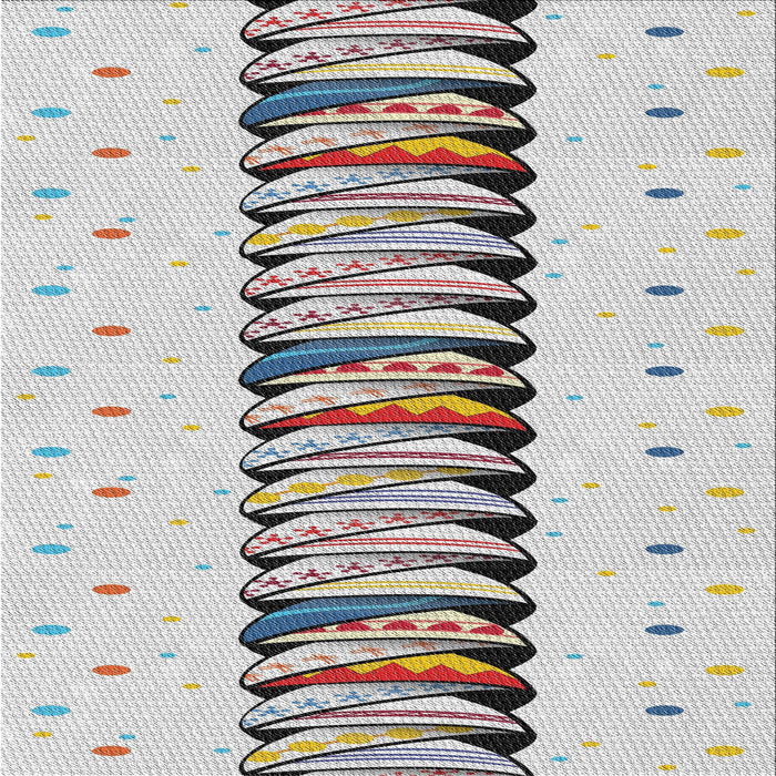 Square Patterned Silver Gray Novelty Rug, pat2652