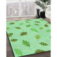 Patterned Green Rug, pat2653grn