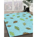 Patterned Blue Rug in Family Room, pat2653lblu