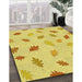 Machine Washable Transitional Yellow Rug in a Family Room, wshpat2653yw