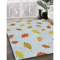 Patterned Pale Blue Novelty Rug, pat2653