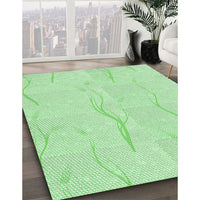 Patterned Light Green Rug, pat2654grn